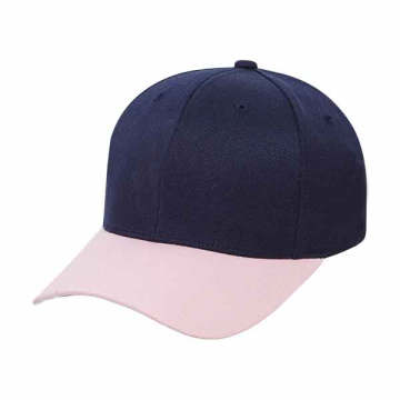 6 Panel Baseball Cap with Leather Strap Closure